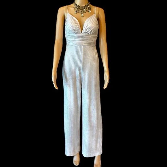 Aidan Mattox Knit Foiled Jumpsuit - Picture 6 of 13